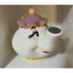NWT Vintage Disney Ceramic Mrs. Pott’s Teapot Beauty and the Beast Coin Bank
